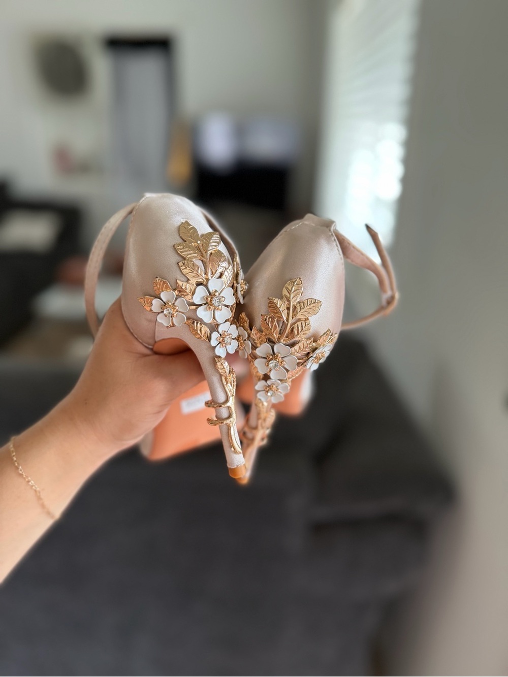 Embellished Floral Heels